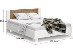nabbi Manželská posteľ s roštom Mateo LB-160 160x200 cm - sosna Andersen / dub april