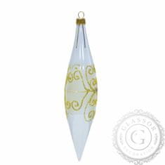 Decor By Glassor Vianočná raketa číra, zlaté ornamenty