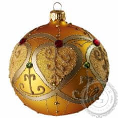 Decor By Glassor Vianočná guľa, zlatý dekor (Veľkosť: 8)