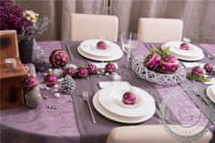 Decor By Glassor Sklenená menovka fialová s dekorom