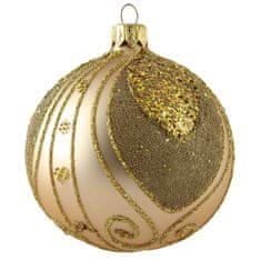 Decor By Glassor Sklenená vianočná banka zlatá dekor