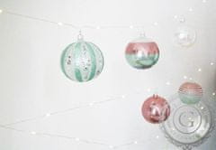 Decor By Glassor Vianočná sklenená guľa ružová
