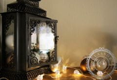 Decor By Glassor Vianočná banka hnedá, zlatý kvet