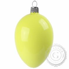 Decor By Glassor Veľkonočné vajce žltý mat, veľké