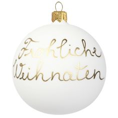 Decor By Glassor Guľa s textom „Fröhliche Weihnachten“