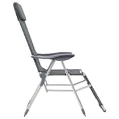 Petromila vidaXL Skladacie kempingové stoličky s opierkami nôh 2ks sivé textilén