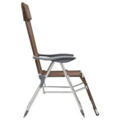 Petromila vidaXL Skladacie kempingové stoličky s podnožkami 2ks hnedé textilén