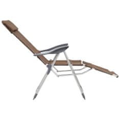 Petromila vidaXL Skladacie kempingové stoličky s podnožkami 2ks hnedé textilén