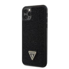 Guess  Rhinestones Triangle Metal Logo zadný kryt pre iPhone 11 Pro Max čierny