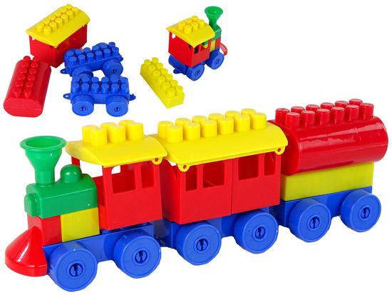 Lean-toys Farebné vlakové bloky K2 3 kusy