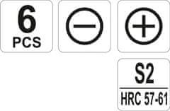 YATO Skrutkovače jemné sada 6ks, 1.4,2,2.4, PH00, PH0, PH1