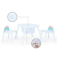 Teamson Fantasy Fields - Detský nábytok Rainbow Fishnet Play Table & Chairs - biely
