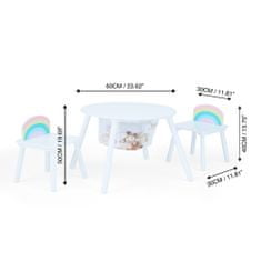 Teamson Fantasy Fields - Detský nábytok Rainbow Fishnet Play Table & Chairs - biely