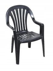 PSB Plastová záhradná stolička grafit