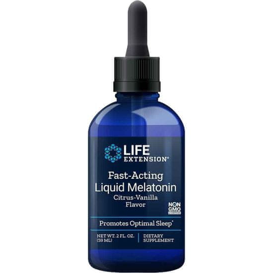 Life Extension Doplnky stravy Fast Acting Liquid Melatonin Citrus Vanilla