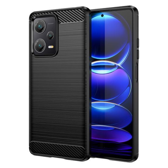 IZMAEL Carbon Shield TPU puzdro pre Xiaomi Redmi Note 12 Pro+ - Čierna KP26520