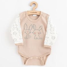 NEW BABY Dojčenské bavlnené body s dlhým rukávom New Baby Rabbit friends 68 (4-6m)