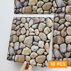 Cool Mango Samolepiace samolepky na stenu 3D Stone Look Vodotesné tapety na stenu Jednoduchá inštalácia a odstránenie pre obývaciu izbu Kuchyňa Spálňa 10 kusov 30x30cm - Stonestick