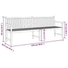 Vidaxl Záhradná lavička 228 cm teakový masív