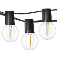 Solight LED vonkajšia reťaz s žiarovkami, 25 žiaroviek, 15m +5m, 20W, teplá biela, WO794