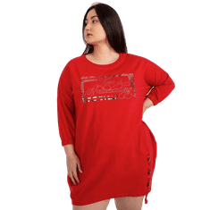 RELEVANCE Dámske plus size mikinové šaty VOLETA červené RV-TU-7505.15_398910 Univerzálne