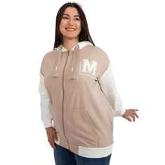 RELEVANCE Dámska plus size mikina na zips JULIE béžová a ecru RV-BL-8272.85_398917 Univerzálne