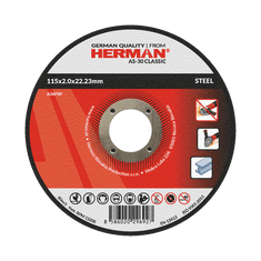 HERMAN Rezný kotúč AS-30 Classic | Na oceľ 115x2,0x22,23mm | bez prelisu | TYP 41