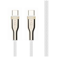 FIXED Krátky nabíjací a dátový opletený kábel s konektormi USB-C/USB-C a podporou PD, 0.5 m, USB 2.0, 100W FIXDB-CC05-WH, biely