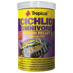 TROPICAL Cichlid Omnivore Medium Pellet 1000ml/360g mnohozložkové krmivo pre stredných a veľkých druhov všežravých cichlíd