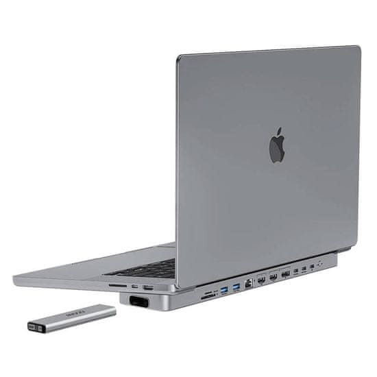 INVZI Dokovacia stanica / rozbočovač USB-C pre MacBook Pro 16" INVZI MagHub 12w2 so šachtou na SSD (sivá)