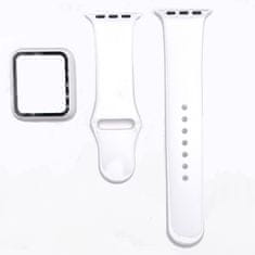 BStrap Silicone remienok s puzdrom na Apple Watch 40mm, white