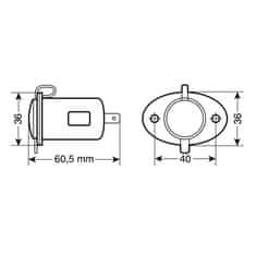 LAMPA Zásuvka pro příslušenství a volitelnou montáž 12/24V – 39034