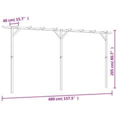 Petromila vidaXL Záhradná pergola 410x40x203 cm, drevo