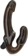 XSARA Samonosný strap-on vibrační dildo s análním kolíkem - 10 funkcí - 73671096