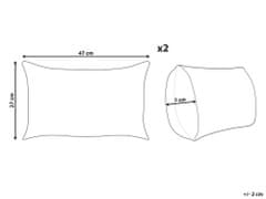 Beliani Sada 2 menčestrových vankúšov 47 x 27 cm bordová ZINNIA