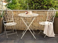 Beliani Záhradný kovový stôl ø 70 cm krémovo biely STIFFE