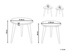 Beliani Sada 2 konferenčných stolíkov zo svetlého mangového dreva SHARMA