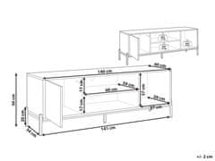 Beliani TV skrinka svetlé drevo/sivá MOINES