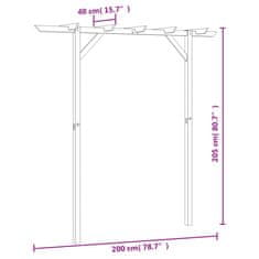 Petromila vidaXL Záhradná pergola 205x40x203 cm, drevo