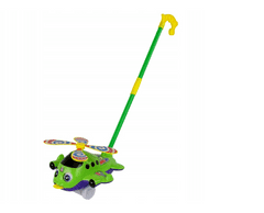 Lean-toys Lietadlo Pusher Long Stick Bell Green