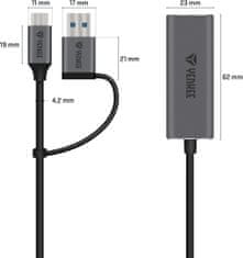 Yenkee adaptér YTC 013 USB-C - RJ-45 Ethernet