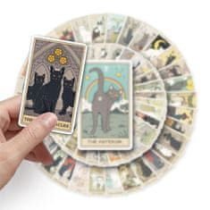 Northix Nálepky - mačky - Tarot - 62 ks 