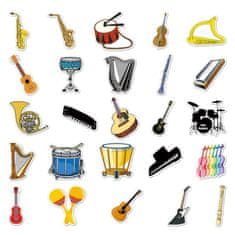 Northix Nálepky - hudobné nástroje - 50 ks 