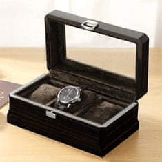 Northix Elegantná krabička na hodinky - Miesto pre 3 hodinky 
