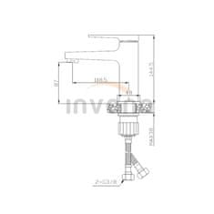 Invena MIDNIGHT BU-35-014-V Umývadlová batéria nízka, čierno-zlatá - Invena