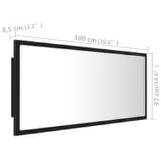 Vidaxl LED kúpeľňové zrkadlo čierne 100x8,5x37 cm akryl