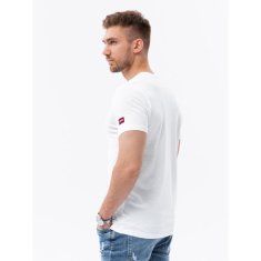 OMBRE Pánske tričko s potlačou biele MDN126024 XL