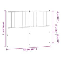 Vidaxl Kovové čelo postele biele 120 cm