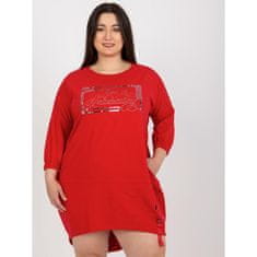 RELEVANCE Dámske plus size mikinové šaty VOLETA červené RV-TU-7505.15_398910 Univerzálne