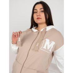 RELEVANCE Dámska plus size mikina na zips JULIE béžová a ecru RV-BL-8272.85_398917 Univerzálne